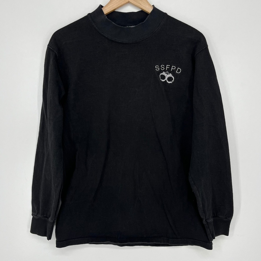 Oneita Super Heavyweight SSFPD Handcuffs Mock Neck Long Sleeve Shirt Mens Medium